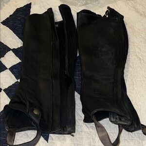 Grand Prix vintage Italy leather half chaps calf 13” , length 16”